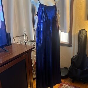 FRENCH CONNECTION Shimmering Blue Maxi Dress midnight blue
